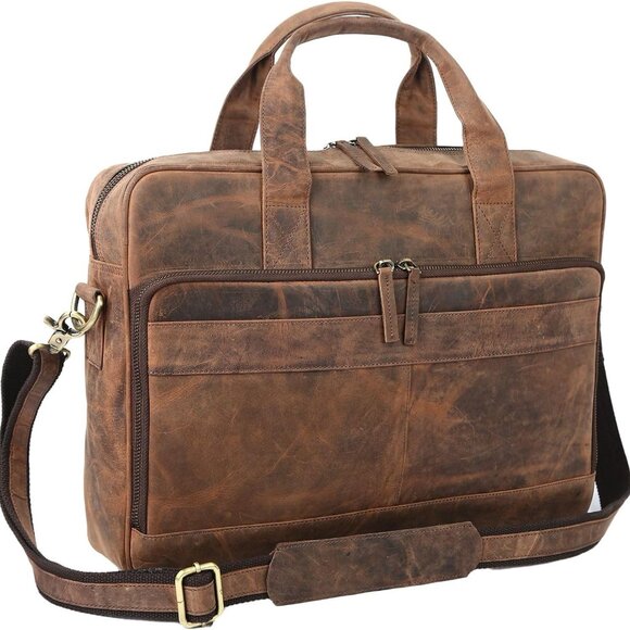 Leather briefcases Laptop Messenger Bags Best Office School College Satchel Bag
